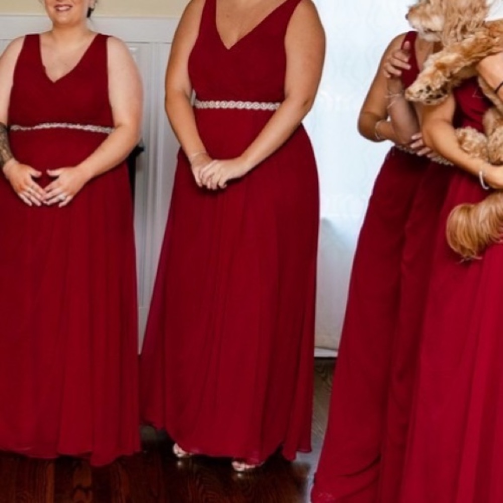 Azazie “Jocelyn” burgundy bridesmaid dress
